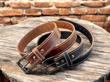 Heavy Duty Cowhide Leather Belt, Genuine Full Grain Cowhide Crazy Horse Leather Belts for Men, Classic Leather Belt, Christmas Gift