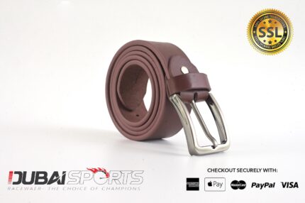 Handmade Brown Leather Belt: Classic Silver Buckle, Formal & Casual