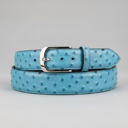 Handmade Ostrich Genuine Leather Belt Men - Exotic Skin Dress Vintage Casual & Formal Waist Belts