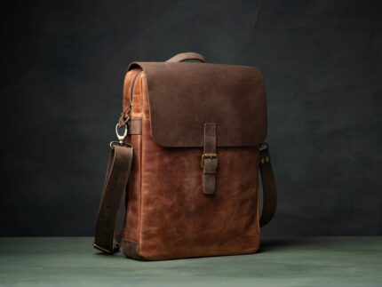 Mens Messenger Bag - Leather Satchel, Slim 15 inch Laptop Bag, Shoulder Bag, Crossbody Book Bag, 16 inch computer, Retro Vintage Style Bag