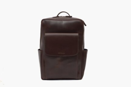 Handmade Full Grain Leather Backpack: Men's Travel Laptop Bag