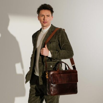 Leather Briefcase, Large Messenger Bag for Men, Genuine Leather Bag, 15 inch Laptop Bag, Shoulder Bag, Men's Satchel, Graduation Gift