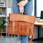 Personalized Leather Messenger Bag, Rustic Vintage Briefcase, Laptop Bag