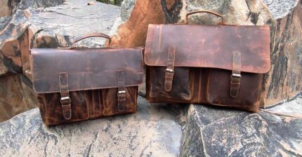Handmade Buffalo Leather Messenger Crossbody Briefcase Office Laptop bag Rustic Vintage  Handbag Work and Travel Unisex Bag Valentines Gift